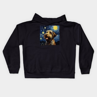 Wirehaired Pointing Griffon Starry Night Kids Hoodie